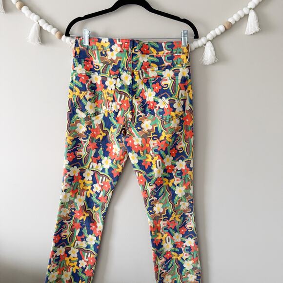 MOTHER The Insider Flood Straight Leg Jeans Floral Print Cosmic Blooms Size 29 - Picture 13 of 14